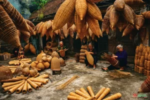 Làng nghề Mây tre đan Phú Vinh (Ảnh: sưu tầm)