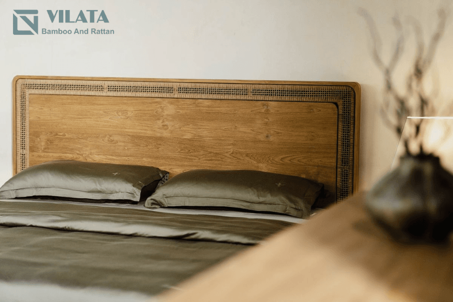 Đầu giường dùng dây giấy tạo điểm nhấn
