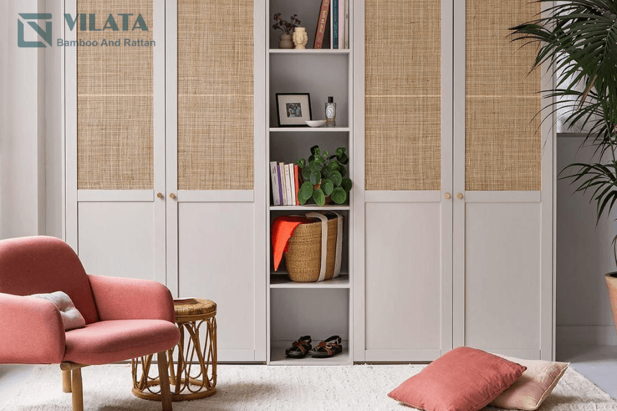 Cánh tủ mây giúp thiết kế thoáng đãng hơn