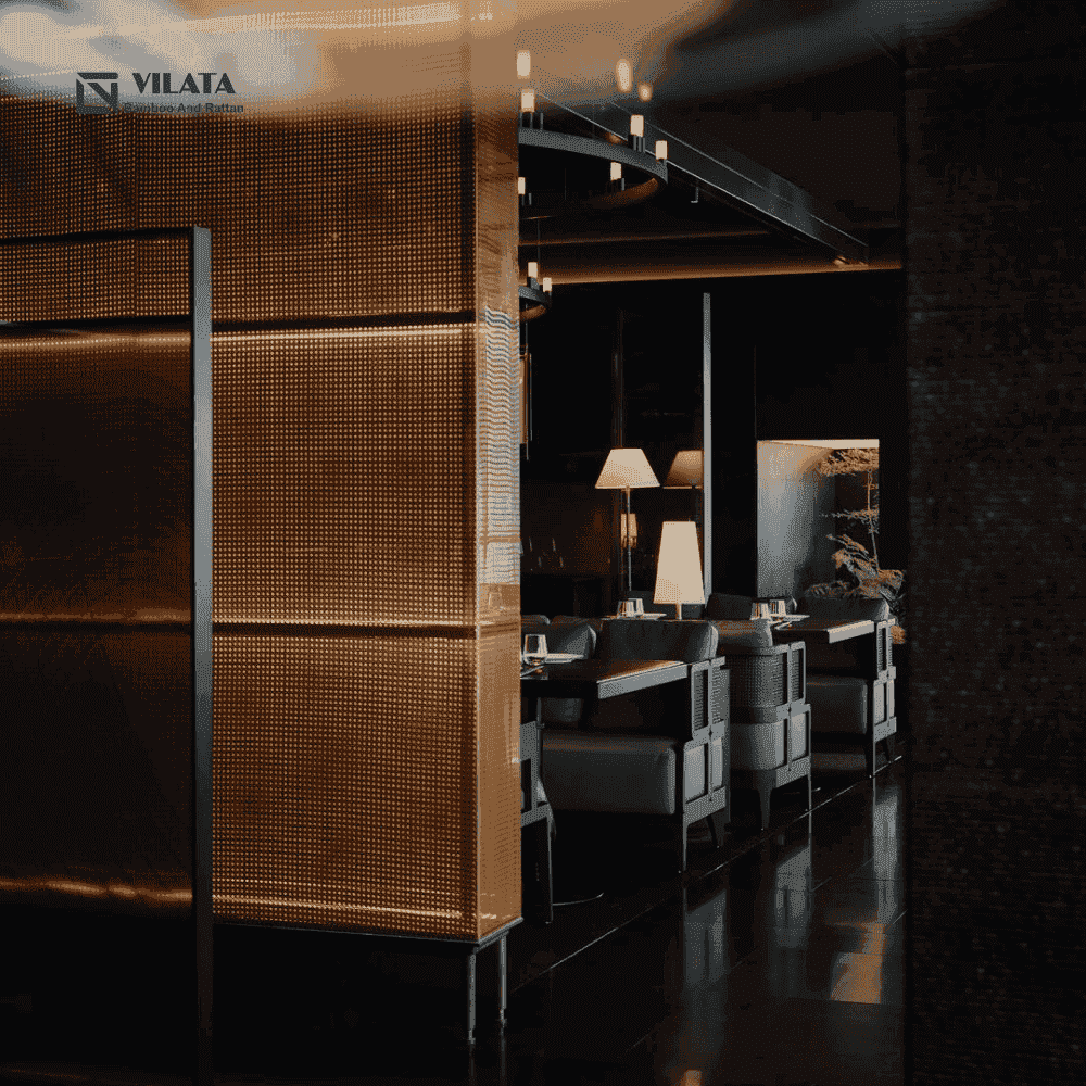 Tấm mây đan nhựa làm vách ngăn