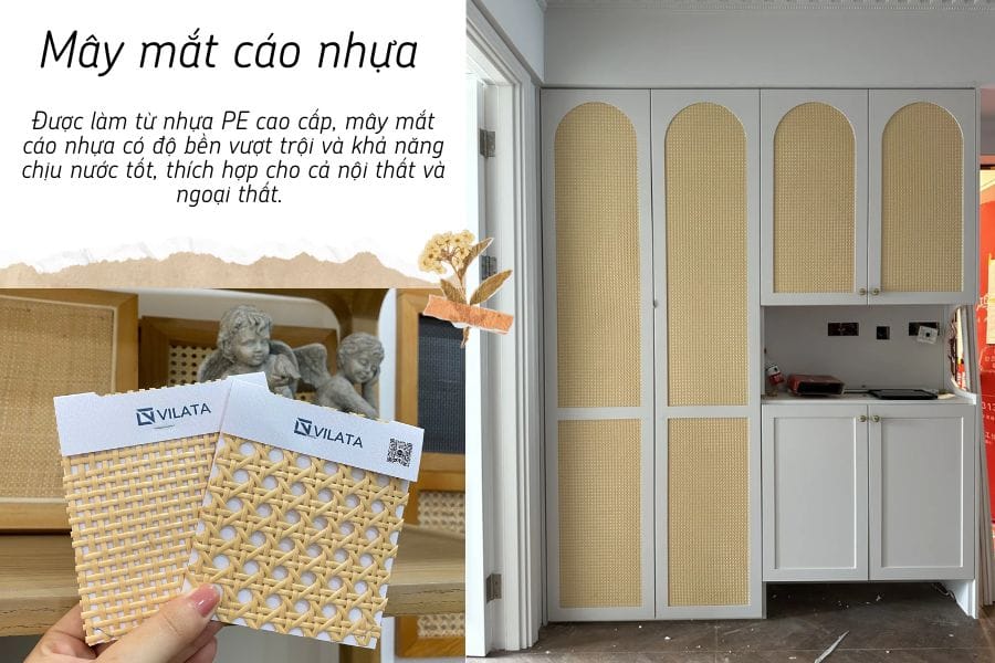 Mây đan mắt cáo nhựa