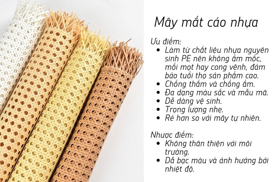 Ứng dụng mây nhựa mắt cáo